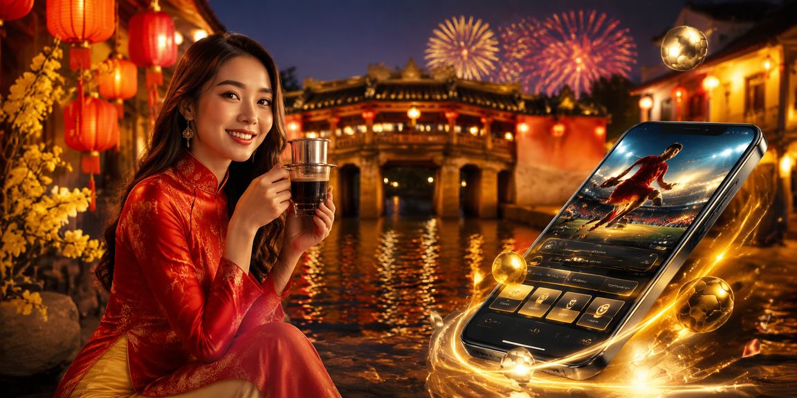Người dùng xem mẹo cá cược thể thao tại Hội An với trang phục áo dài